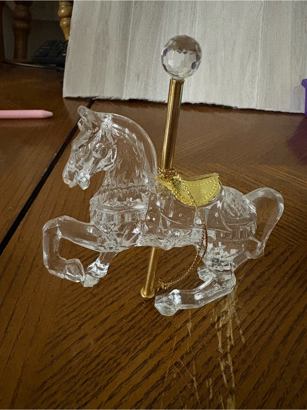 Acrylic Carousel Horse Christmas Ornament